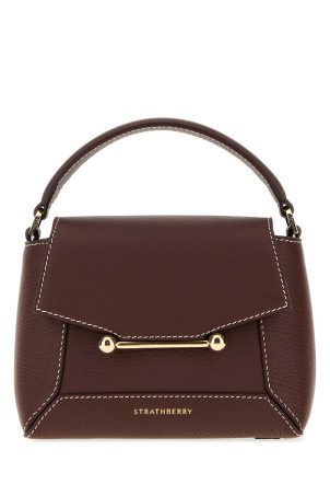 Chocolate leather nano Mosaic handbag STRATHBERRY (20241125684465)