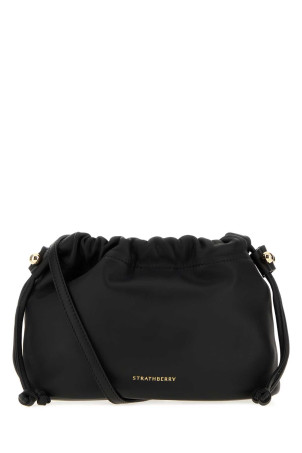 Black nappa leather Charlotte clutch Black STRATHBERRY (20242157554100)