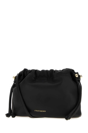 Black nappa leather Charlotte clutch Black STRATHBERRY (20242157554100)