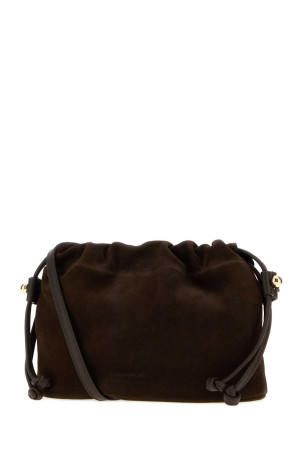 Chocolate suede Charlotte clutch Bordeaux STRATHBERRY (20251475554465)