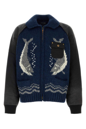 Blue wool cardigan Blue KHOKI (26FWK01)