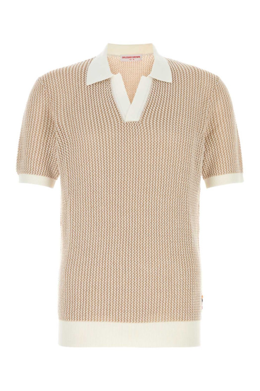 Two-tone cotton Horton polo shirt Brown ORLEBAR BROWN (282459)