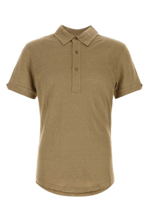 Khaki linen polo shirt Brown ORLEBAR BROWN (282657)