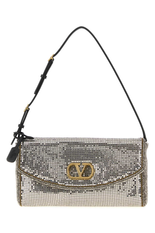 Silver metal knit DeVain shoulder bag VALENTINO GARAVANI (9W0B0T32TWF)