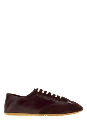 Burgundy leather and suede sneakers SAINT LAURENT (A007LRAAG41)