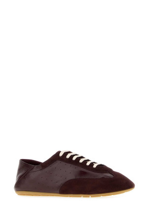 Burgundy leather and suede sneakers SAINT LAURENT (A007LRAAG41)