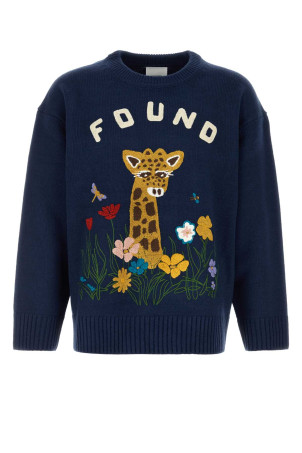 Navy blue acrylic blend Wildlife sweater FOUND (FOFW26SW02674)