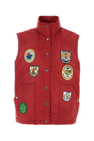 Red cotton blend sleeveless jacket FOUND (FOFW26VE01665)
