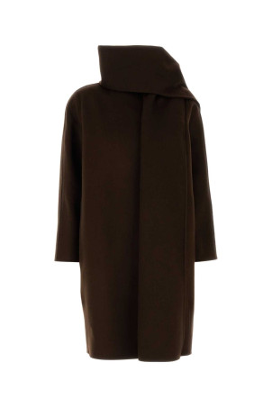 Chocolate wool blend coat CALVIN KLEIN COLLECTION (LV044H519G)