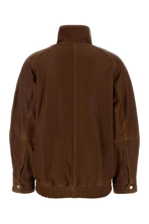 Brown leather Ariste jacket Brown NOUR HAMMOUR (PF26CO4)
