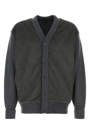 Dark grey wool blend cardigan NANAMICA (S26FA056E)