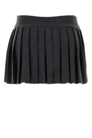 Dark grey jersey mini skirt NORMA KAMALI (ST326STEQ80)