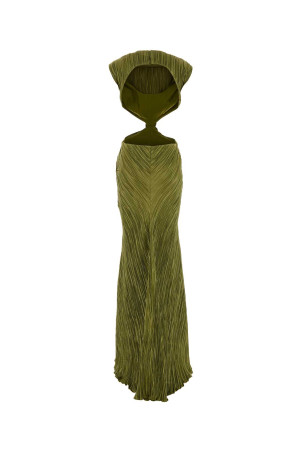 Green fabric Voss long dress CULT GAIA (WVGW381158PE3132)