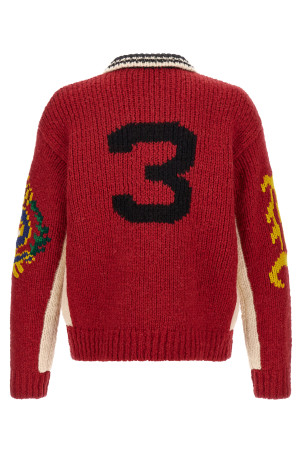Red polo collar sweater Red