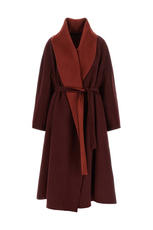 Burgundy 'Ululo' reversible coat Multicolor