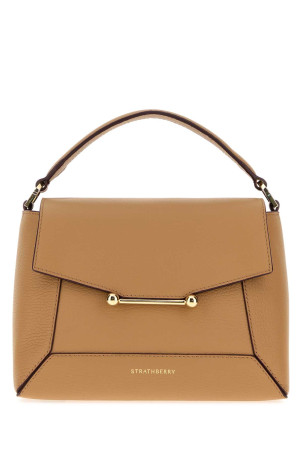 Camel leather Mosaic handbag Brown STRATHBERRY (20242125680440)