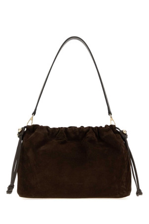 Chocolate suede midi Charlotte clutch Bordeaux STRATHBERRY (20252475014465)