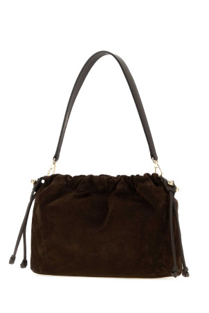 Chocolate suede midi Charlotte clutch Bordeaux STRATHBERRY (20252475014465)
