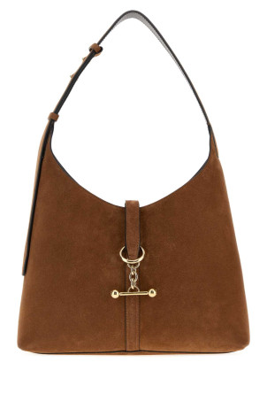 Brown suede Kite shoulder bag Beige STRATHBERRY (20252475018450)