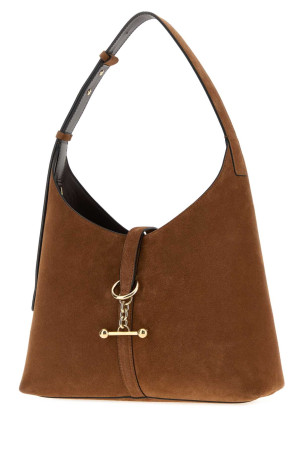 Brown suede Kite shoulder bag Beige STRATHBERRY (20252475018450)