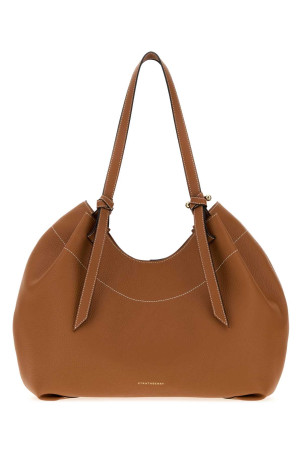 Brown leather Barra shopping bag Beige STRATHBERRY (20261125030450)