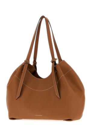 Brown leather Barra shopping bag Beige STRATHBERRY (20261125030450)