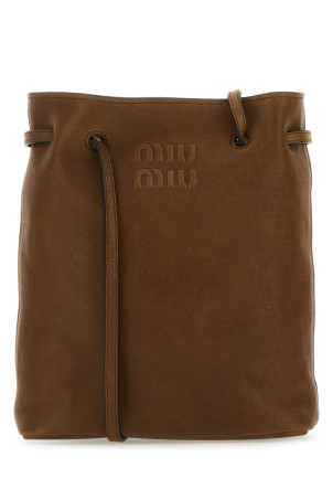 Caramel leather crossbody bag MIU MIU (5NF460AEFX)