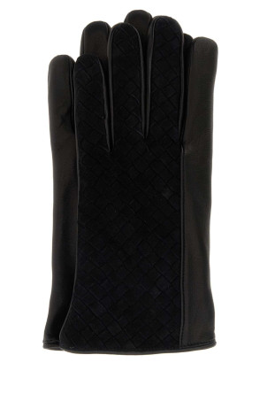 Two-tone leather and suede gloves Black BOTTEGA VENETA (A00A1RV6WU1)