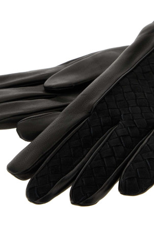 Two-tone leather and suede gloves Black BOTTEGA VENETA (A00A1RV6WU1)