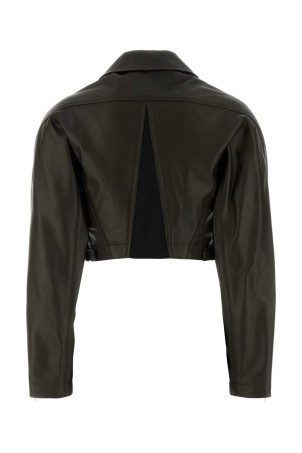 Dark green leather jacket Purple ALAIA (AA9V0313C228D)