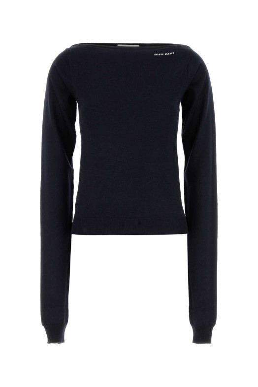 Midnight blue wool sweater Blue MIU MIU (MMLA85SOOO16WS)
