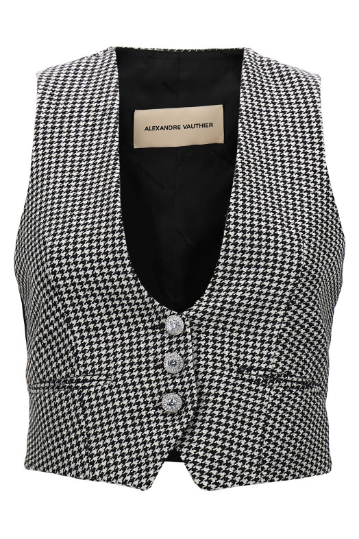 Houndstooth vest White/Black Houndstooth vest White/Black
