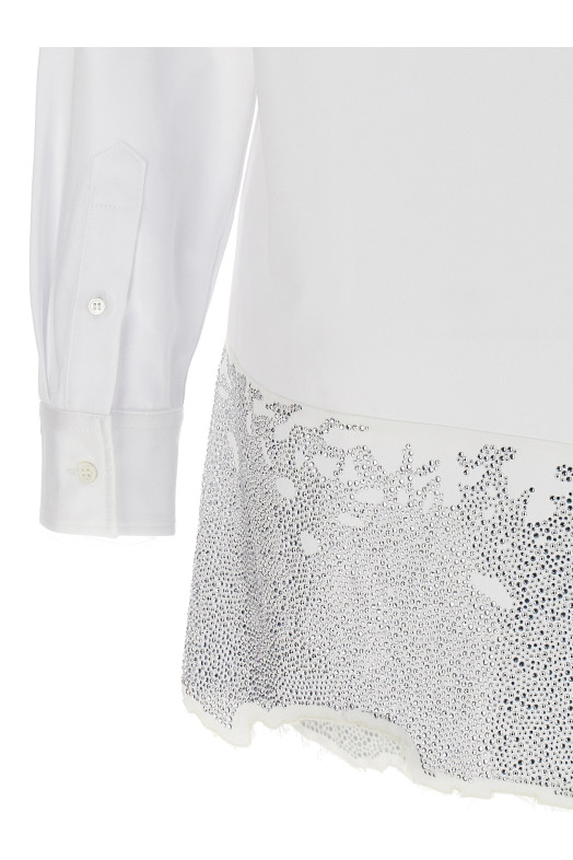 Rhinestone chemisier dress White Rhinestone chemisier dress White