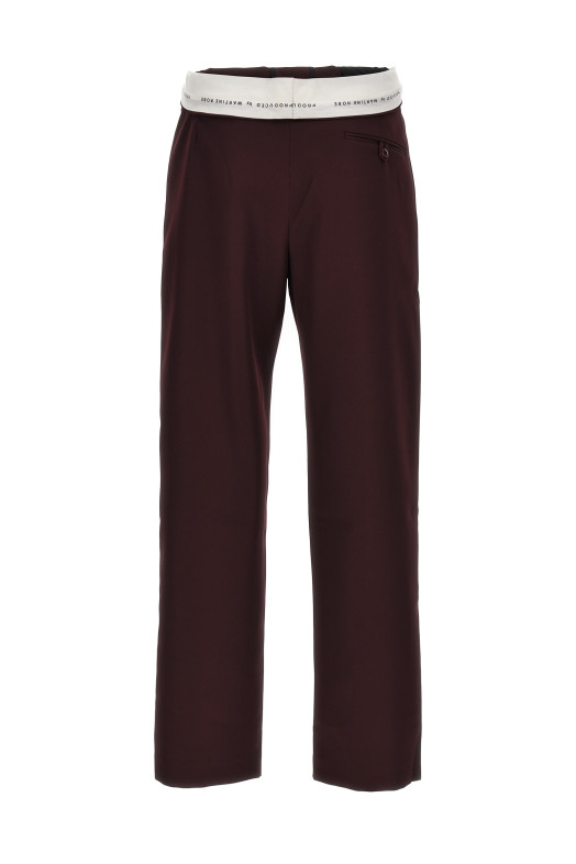 Штани з закатаним поясом, пошиті за фігурою, бордові (MRAW23327BURG) Штани з закатаним поясом, пошиті за фігурою, бордові (MRAW23327BURG)