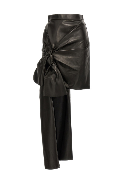 Maxi bow leather skirt Black   Maxi bow leather skirt Black