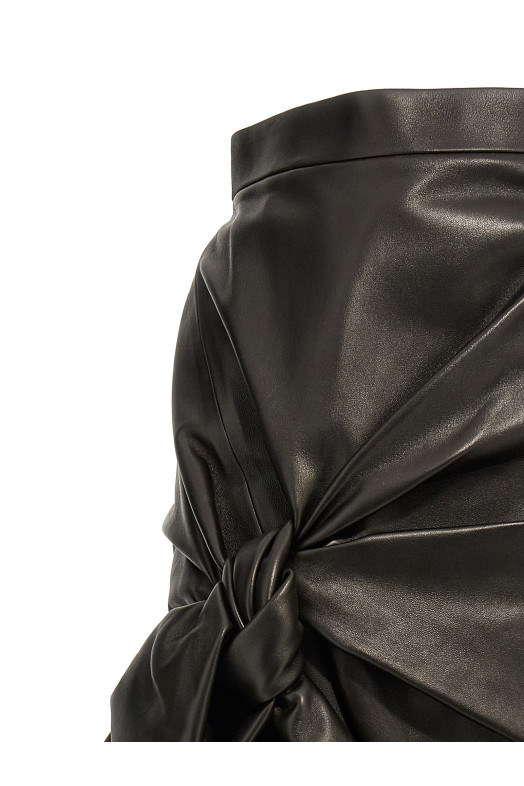 Maxi bow leather skirt Black   Maxi bow leather skirt Black
