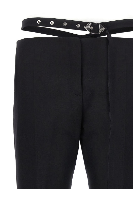 Belt detail trousers Black   Belt detail trousers Black