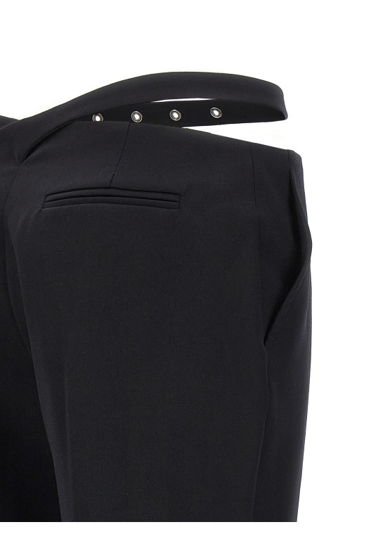 Belt detail trousers Black   Belt detail trousers Black