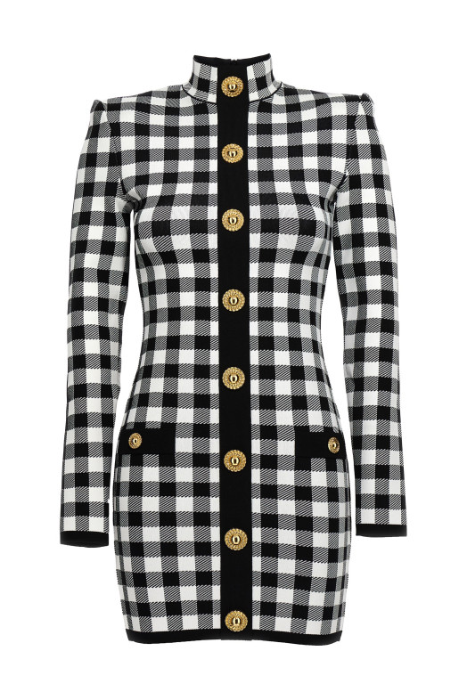 Vichy knit dress White/Black Vichy knit dress White/Black