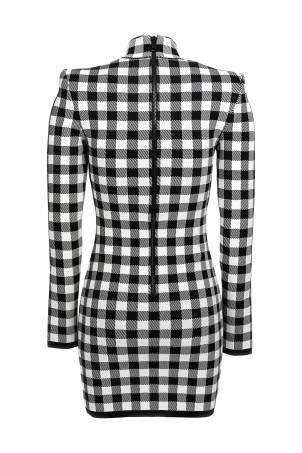 Трикотажна сукня Vichy Білий/Чорний BALMAIN (CF1R8019KF51EAB) Трикотажна сукня Vichy Білий/Чорний BALMAIN (CF1R8019KF51EAB)