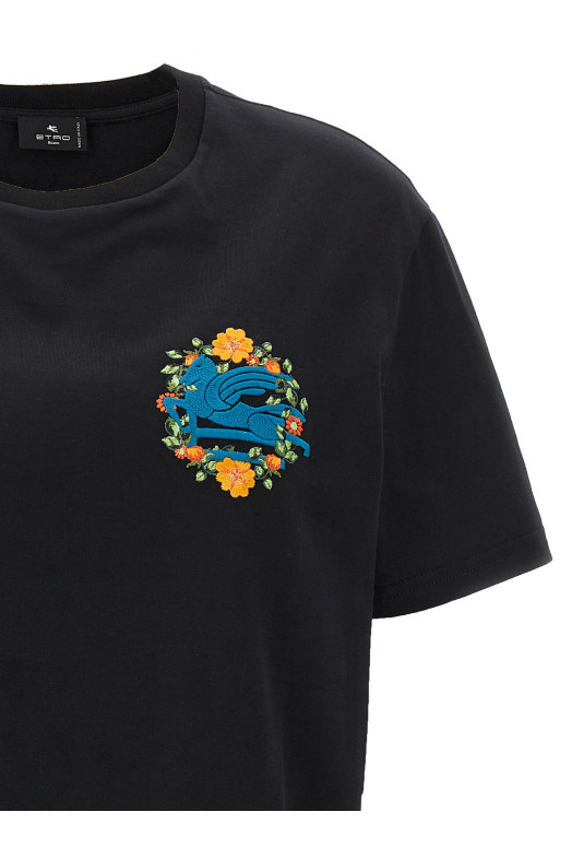 Футболка з вишитим логотипом, чорна ETRO (WRJB0006AC036N0000) Футболка з вишитим логотипом, чорна ETRO (WRJB0006AC036N0000)