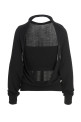 Cut out insert top sweater Black