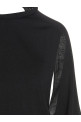 Cut out insert top sweater Black