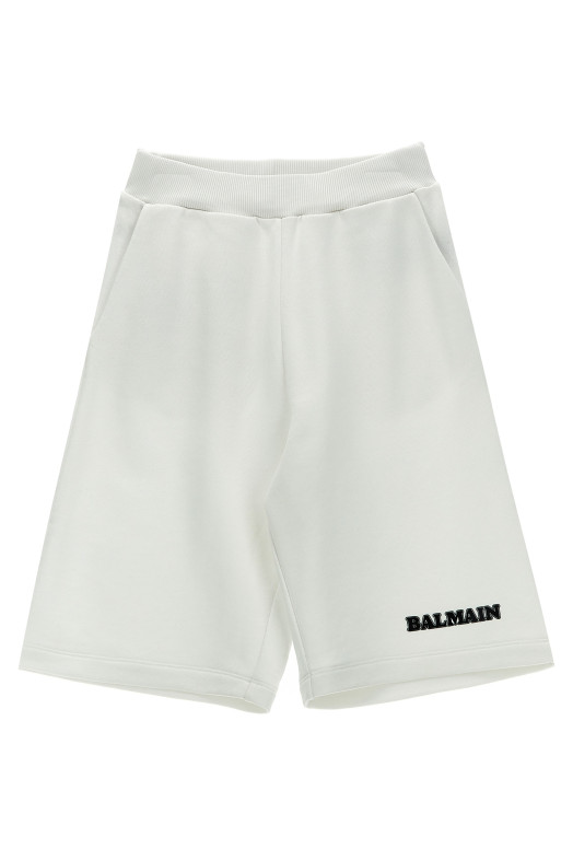 Бермуди з логотипом Білі/Чорні BALMAIN KIDS (BU6Q39Z1869100NE) Бермуди з логотипом Білі/Чорні BALMAIN KIDS (BU6Q39Z1869100NE)