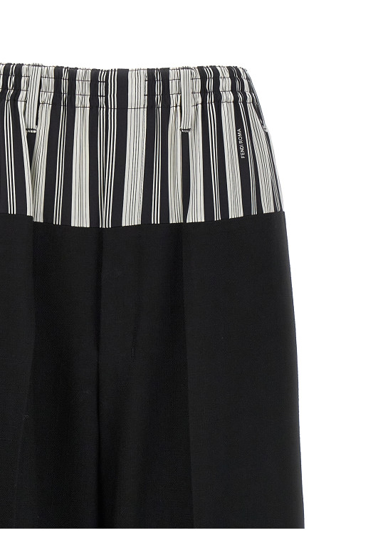 Баскские брюки с эффектом trompe l'oeil, черные FENDI (FR6535AWZBF0GME) Баскские брюки с эффектом trompe l'oeil, черные FENDI (FR6535AWZBF0GME)