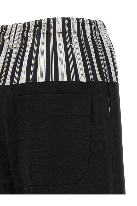 Баскские брюки с эффектом trompe l'oeil, черные FENDI (FR6535AWZBF0GME) Баскские брюки с эффектом trompe l'oeil, черные FENDI (FR6535AWZBF0GME)