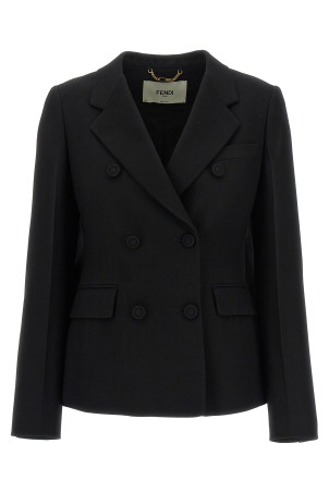 Двобортний блейзер Чорний FENDI (FJ7454AXAUF0GME)