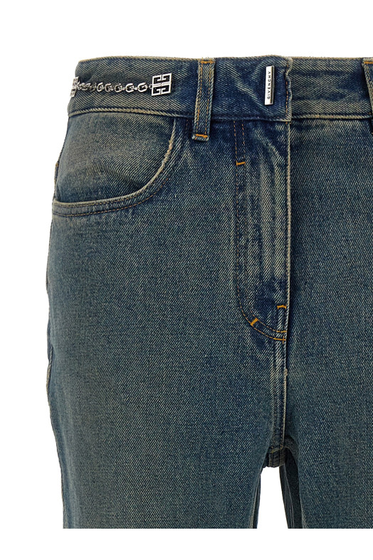 Джинсы с цепочкой и логотипом Синие GIVENCHY (BW51145Y9N420) Джинсы с цепочкой и логотипом Синие GIVENCHY (BW51145Y9N420)