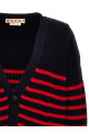 Destroyed effect striped cardigan Multicolor Destroyed effect striped cardigan Multicolor