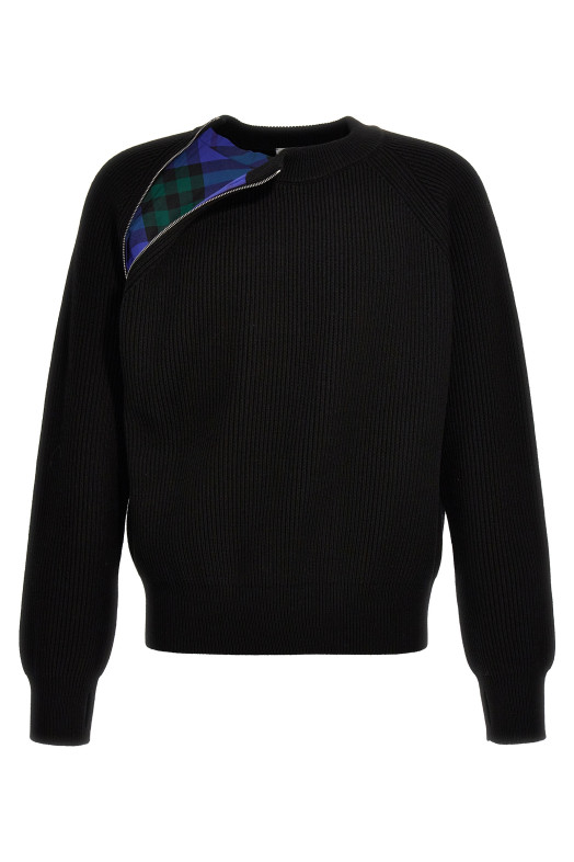 Zip detail sweater Black   Zip detail sweater Black